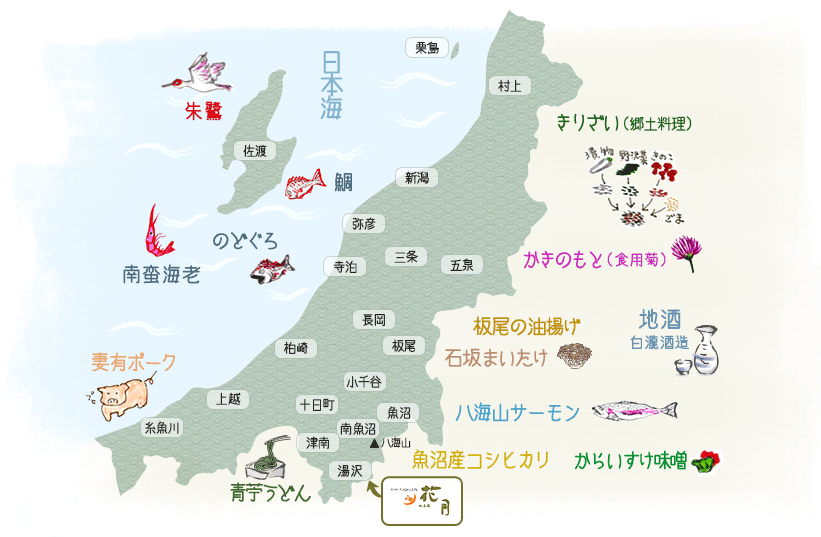 新潟県名産地図